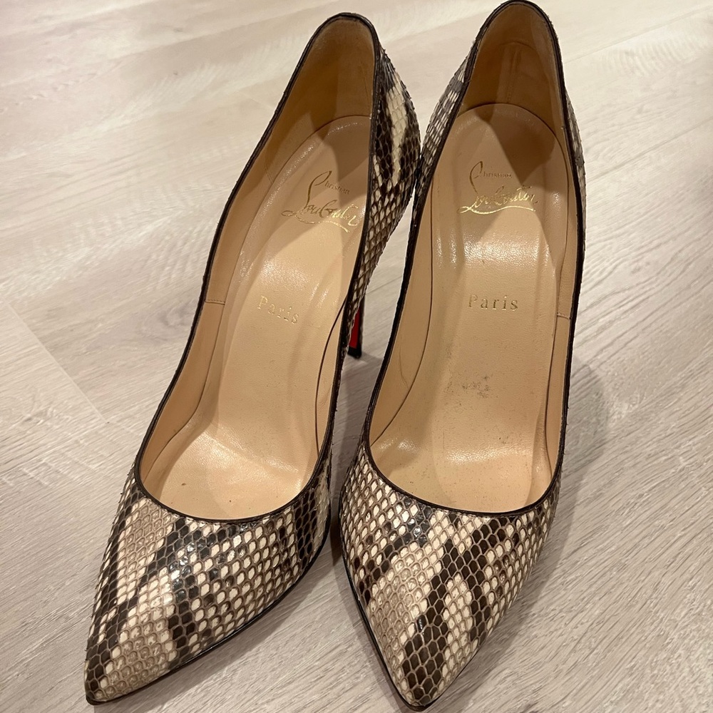 Christian Louboutin snake pumps